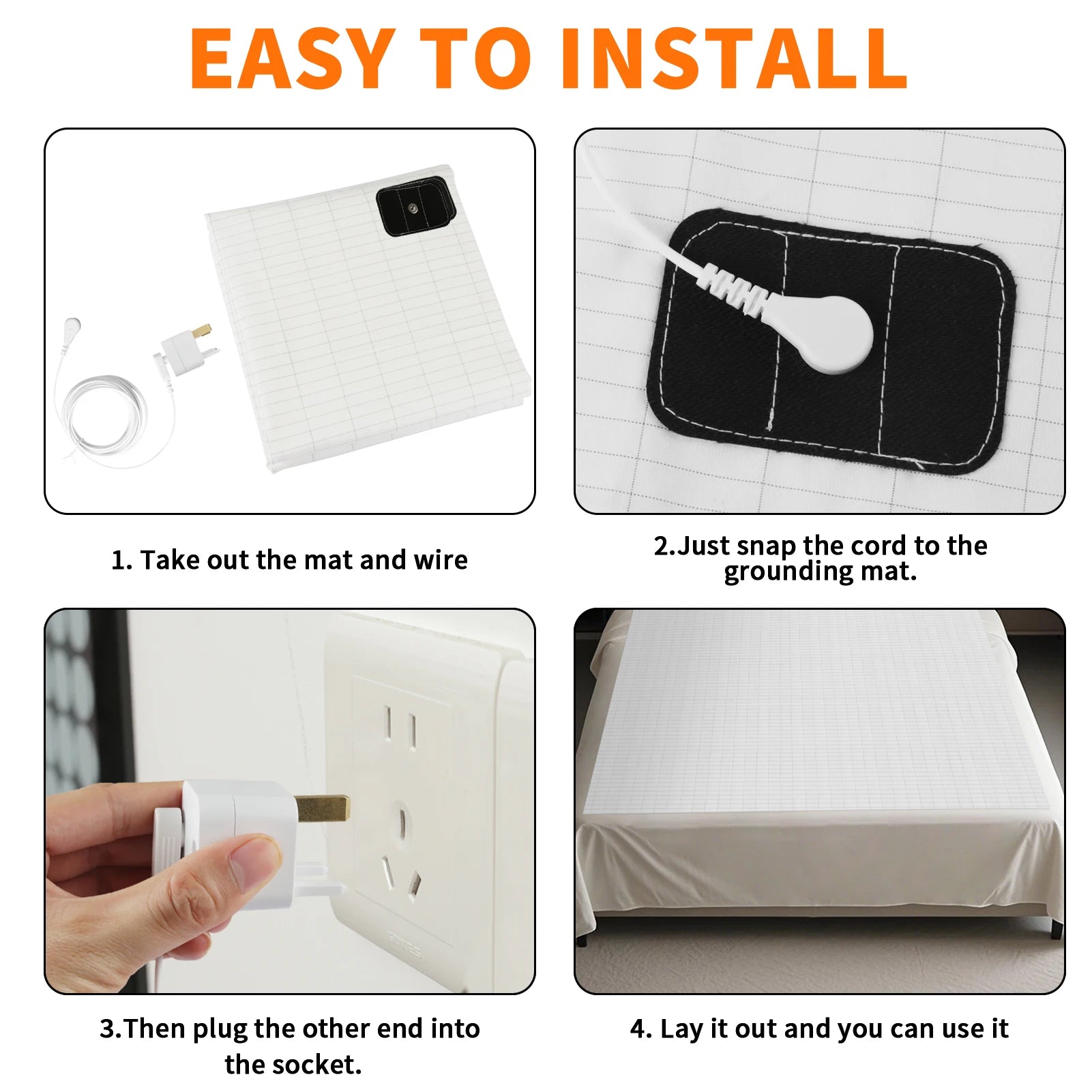 Grounding Bed Sheet with Silver Fiber