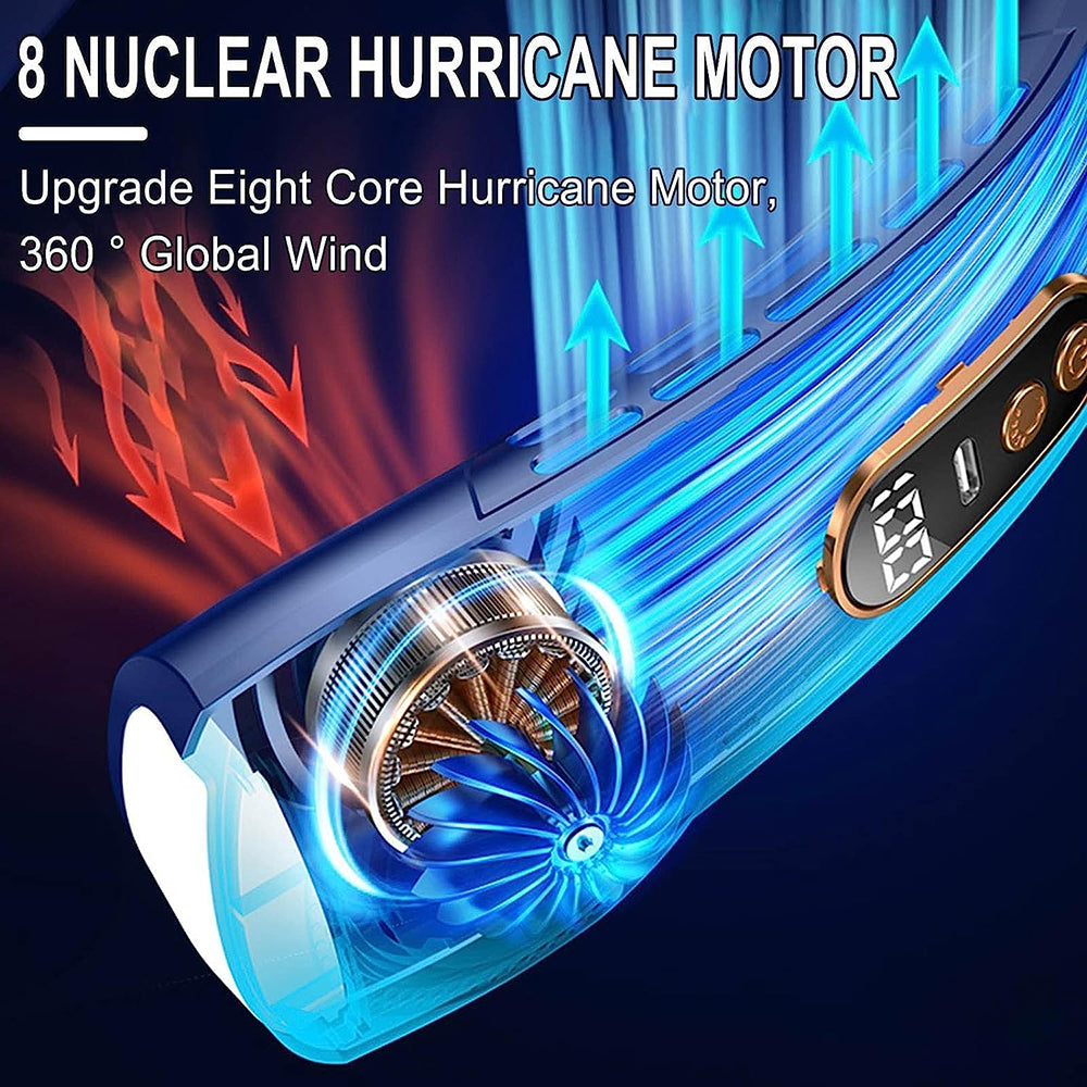 2025 Mini Hanging Neck Fan Portable Bladeless Neck Fan Air Cooler Digital Display Rechargeable Air Conditioner Neck Ventilator